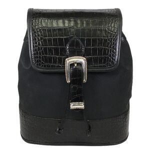 Brighton Black Croc-Embossed Backpack